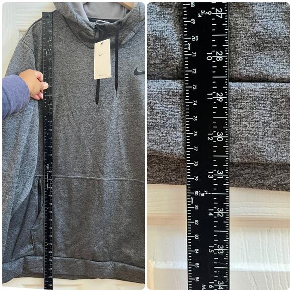 Nike Men’s Therma Fit Training Gray Pocket Pullover Hoodie XXL Style CU6214071 - Picture 9 of 12